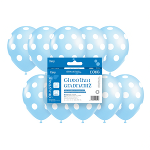Palloncini Party Love Blu a Pois, Confezione da 12 Pezzi, Decorazione per Feste - Product Image 2
