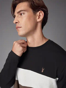 เสื้อยืดแขนยาวแบบสวมหัวแขนยาวผ้าฝ้าย100% สำหรับผู้ชายเสื้อยืดแนวสตรีทสีพื้นให้ความอบอุ่นสำหรับฤดูหนาวไซส์ใหญ่พิเศษ - Product Image 4