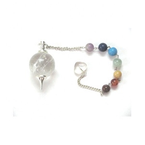 Venta al por mayor semipreciosa piedra artesanía chakra péndulo para la venta | Cristal Cuarzo Bola Chakra Péndulos Proveedor - Product Image 1