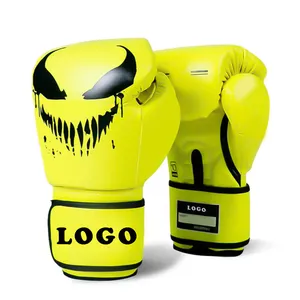 Guantes de entrenamiento de boxeo especiales con cordones para ganar lucha de cuero PU auténtico profesional al por mayor, fabricación de diseño de logotipo personalizado