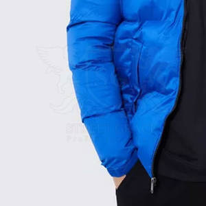 Veste matelassée personnalisée de haute qualité pour hommes avec manches longues et col à capuche vêtements d'hiver produit fini prix de gros - Product Image 4