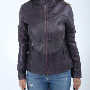 Chaqueta de cuero transpirable de punto de alta calidad 2025 para mujer Color personalizado 100% cuero - Product Image 2