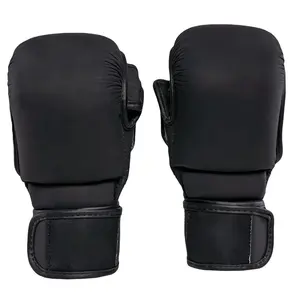 ถุงมือชกมวยหนังวัวขนาด12ออนซ์16ออนซ์ถุงมือฝึกกีฬาแบบมือเปิดโลโก้ออกแบบได้ตามต้องการ - Product Image 1