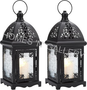 Tendance Noir Métal Décoratif Bougeoir Lanterne Nouveau Style Table Conception pour La Maison Hôtel De Mariage Décoration De Fête De Noël - Product Image 3