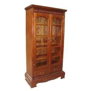 Classic Vitrina Antique Display Case Kitchen Cabinet European Style Mahogany Wood <b>Bookshelf</b> Antique Home Furniture - Product Image 3