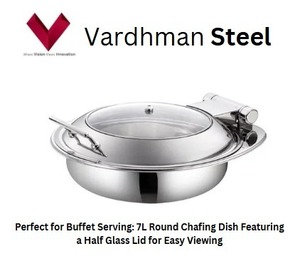 Fourniture directe d'usine de formes rondes demi-couvercle en verre cadre de plat à friture 7 litres, équipement de service de restaurant, chauffe-aliments 7L - Product Image 2