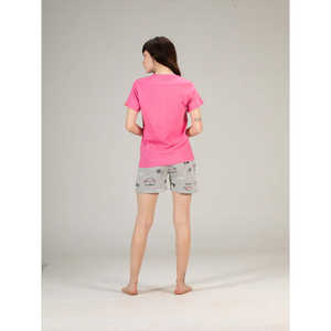 Conjunto de 2 Pantalones Cortos de Manga Corta para Mujer, Cintura Elástica, Tejido de Viscosa Liva, Súper Suaves y Cómodos, Ropa de Dormir Informal con Bolsillos - Product Image 1