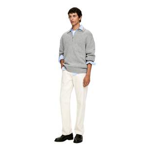 Suéter de punto con media cremallera antiarrugas hecho a máquina de nuevo estilo para hombre, básico, informal, con logotipo frontal, forro polar, Color sólido, Otoño, alta calidad - Product Image 2