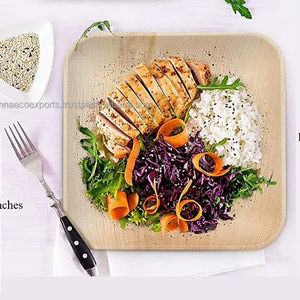 จานสี่เหลี่ยมใบปาล์มอะเรก้าขนาด 10 นิ้ว จานเสิร์ฟแบบย่อยสลายได้ จานสี่เหลี่ยมใบอะเรก้าแบบใช้แล้วทิ้ง จานเสิร์ฟอาหารแบบใช้แล้วทิ้ง 2026 - Product Image 2