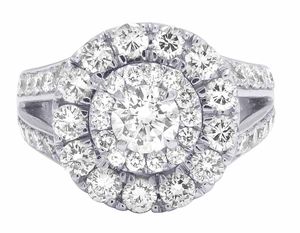 แหวนเพชรโมอิสทรงกลมสำหรับผู้หญิงทำจากเงิน S925ดีไซน์ดอกไม้ในวันครบรอบแต่งงานสุดหรูตามเทรนด์ - Product Image 1