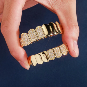 กริลล์ซ์ผู้ชายสุดเท่ห์ ทองคำแท้ 14KT เพชร CVD 0.75 กะรัต ทรง Asscher/Cushion สไตล์ฮิปฮอป ชุบทองคำขาว/โรสโกลด์/ไวท์/เยลโลว์ คุณภาพเยี่ยม - Product Image 3