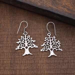 Vente en gros 925 Sterling Silver Tree Designer Hoops Boucles d'oreilles Ethnique Trendy Gold Dangle Drop Femmes Filles Exclusif 925 Sterling - Product Image 3