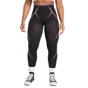 Leggings pour femmes à la mode en gros, hiver, sans couture, décontractés, antibactériens, respirants, taille mi-haute, longueur genou, serrés, sport, yoga - Product Image 1