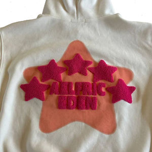OEM Custom Oversized 3D Puff Printed Pullover Hoodie Soft 380 GSM <b>Fleece</b> Unisex <b>Hoodies</b> Casual Men's Puff Print Pullover <b>Hoodies</b> - Product Image 2