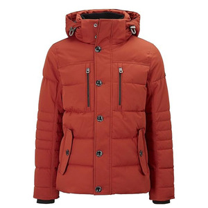 Custom Mens <b>Quilted</b> Puffer Jacket Hooded Windproof Breathable Polyester Cotton Winter Coat OEM Manufacturer - Product Image 1