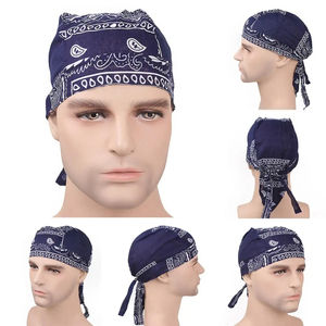 2024 Men's Custom Logo Printed Outdoor Sport Cycling Head Cap Quick Dry Cotton Elastic Adjustable Cap for Casual Polyester - Product Image 4