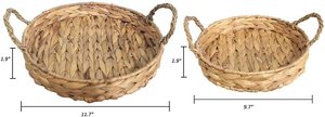Round Wicker <b>Basket</b> Tray for Coffee <b>Table</b> Centerpieces, Seagrass Woven Serving Trays, Hyacinth Rattan Tray for Kitchen Counter(S - Product Image 4
