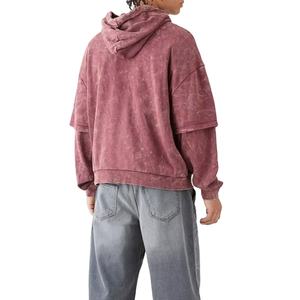 Streetwear personnalisé sweats à capuche délavés à l'acide sweat à capuche zippé en molleton de coton pour hommes de haute qualité BY BS 2026 - Product Image 5