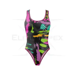 Women One Piece Swimsuit Athletic Swimwear Bathing Suits Color Block Print Sport Swimsuits Custom Swimwear No Minimum