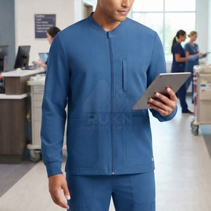 Blouse médicale tricotée moderne, uniforme d'infirmière, fermeture éclair intégrale, légère, haute qualité, vêtements pour le personnel des cliniques et des hôpitaux - Product Image 4