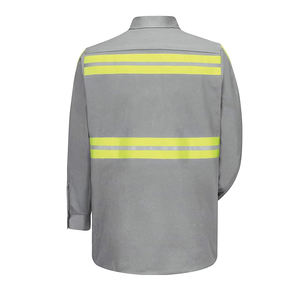 Construction sécurité travail porter uniforme hommes à manches longues 100% coton Polo bouton haute visibilité vêtements de sécurité industrielle pour hommes - Product Image 6