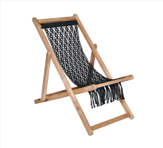 Grohandel: Verstellbarer, faltbarer Holz-Liegestuhl mit individuellem Logo   Strandliege, Sonnenliege, Makramee-Hkel-Lounger| Alibaba.com