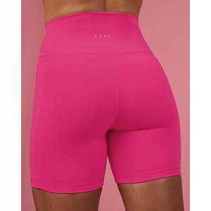 Shorts Fusion de cintura ultra alta de 6 pulgadas para mujer con bolsillos - Ultra Pink - Product Image 4