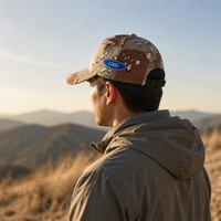 Casquette de baseball personnalisée camouflage désertique, 6 panneaux, en coton, style Dad Hat, visière incurvée, boucle métallique, pour marques streetwear et activités de plein air