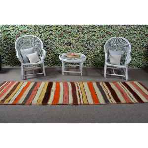 Tapis turc vintage 2,6x10,8 pi (78x328 cm), tapis persan rouge - Product Image 3