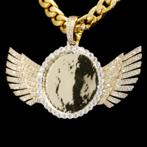 จี้ปีกฮิปฮอปสีเงินสเตอริง S925ทรงโค้งมนประดับเพชรที่ปลูกในห้องปฏิบัติการที่สวยงามสำหรับงานปาร์ตี้ - Product Image 4