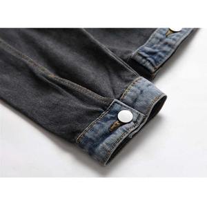 Chaqueta de Mezclilla Vintage de Alta Gama con Cuello Polo y Media Cremallera, Estilo Holgado con Parches para Hombre, Material de Tela con Capucha - Product Image 5