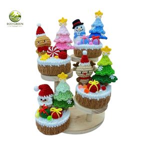 Macetas Decorativas Navideñas de Fieltro No Tejido Hechas a Mano, Redondas, para Interiores, Adorno para Sala de Estar, Decoración Navideña - Product Image 4
