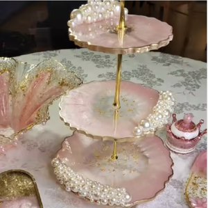 Support à gâteau en résine époxy de haute qualité, style Ins, ustensiles de cuisson en métal avec tige dorée - Product Image 5