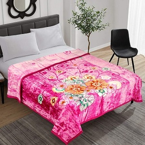 Couverture de vison en peluche Raschel double couche super douce vente en gros d'usine de couleur unie - Product Image 2