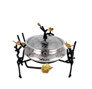 Couvercle en métal martelé isolé casserole chauffe-aliments pour arabe golfe hôtel fête de mariage service de nourriture décor de table marmites - Product Image 3