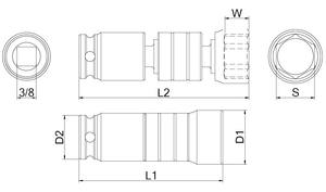 3/8 "ดร. แมลด์" ผลกระทบ3ทางซ็อกเก็ตสากล OEM ODM - Product Image 2