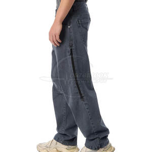 Pantalons en jean à jambes larges pour hommes, fabrication 2026, vente en gros, personnalisés, pur coton, vêtements d'été pour hommes - Product Image 3