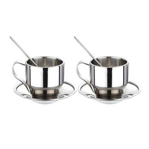 Hot Sale Stainless Steel Expresso Coffee <b>Cup</b> <b>Set</b> Dinnerware Tea <b>Sets</b> Coffee Milk Mug <b>Set</b> With Spoon and Plate Coaster - Product Image 3
