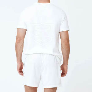 Conjunto de camiseta y pantalones cortos informales de verano para hombre más vendido, logotipo personalizado, transpirable, dos piezas para mayor comodidad - Product Image 3