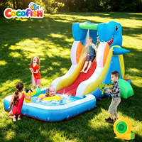 Toboggan aquatique gonflable pour enfants Cocofish - Toboggan aquatique gonflable avec jeux aquatiques, toboggan aquatique gonflable extérieur