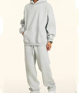 Jersey personalizado de 100% algodón para hombre, conjunto de pantalones de chándal y sudaderas con capucha en relieve de gran tamaño, chándal Unisex para hombre, conjunto de sudaderas con capucha para hombre - Product Image 4