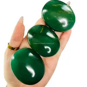 PIERRE DE PALME POLIE EN JADE VERT NATUREL POUR PIERRE DE GUÉRISON DE POCHE REIKI MÉDITATION AVENTURINE PIERRE DE PALME OREILLER - Product Image 1