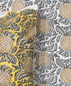 Premium Hand Block Printed 100% Yellow Cotton Bed Sheet Set Boho Indian Print Bedding Sets Super <b>King</b> <b>Size</b> 108*108" handcrafted - Product Image 6