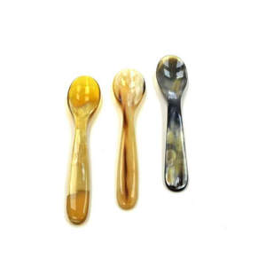 Cuillères en corne de buffle faites à la main naturelles pures ustensiles de cuisine couverts alimentaire cuillère en corne de vache et de boeuf - Product Image 3