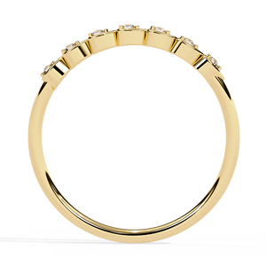 Bague en or massif 18 carats avec diamant naturel, design feuille, minimaliste, empilable, alliance de mariage, fabricant de bijoux en gros, Inde - Product Image 6