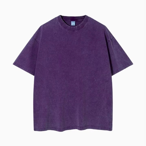 เสื้อยืดผู้ชายสไตล์วินเทจทรงโอเวอร์ไซส์ ลวดลายโลโก้ ล้างสีแบบแอซิดวอช เสื้อยืดผู้ชายทรงโอเวอร์ไซส์ สตรีทแวร์ลำลอง - Product Image 2