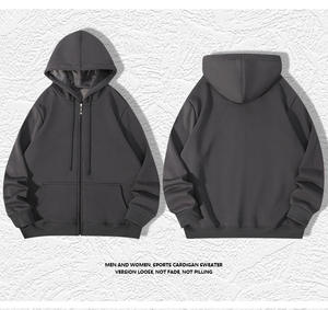 2024 <b>Men's</b> Autumn Winter New Plus Size Zipper Cotton Hoodies <b>Men's</b> Street Coat Fleece-lined Thickened <b>Cardigan</b> Sweater Hoodies - Product Image 2