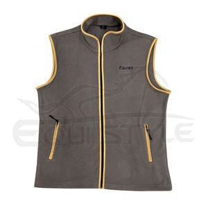 Chaleco polar gris 330GSM chaqueta de caza sin mangas bordada personalizada al por mayor chaleco al aire libre a prueba de viento - Product Image 1