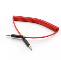 Cable auxiliar de 3,5mm, Compatible con iPhone, iPads, Samsung y otros dispositivos de puerto de enchufe DC de 3,5mm en espiral, cables de audio y vídeo de 3,5mm