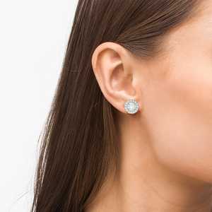 Boucles d'oreilles vintage en or blanc 14 carats avec diamants de 0,30 carat, taille ronde, style vintage élégant - Product Image 2